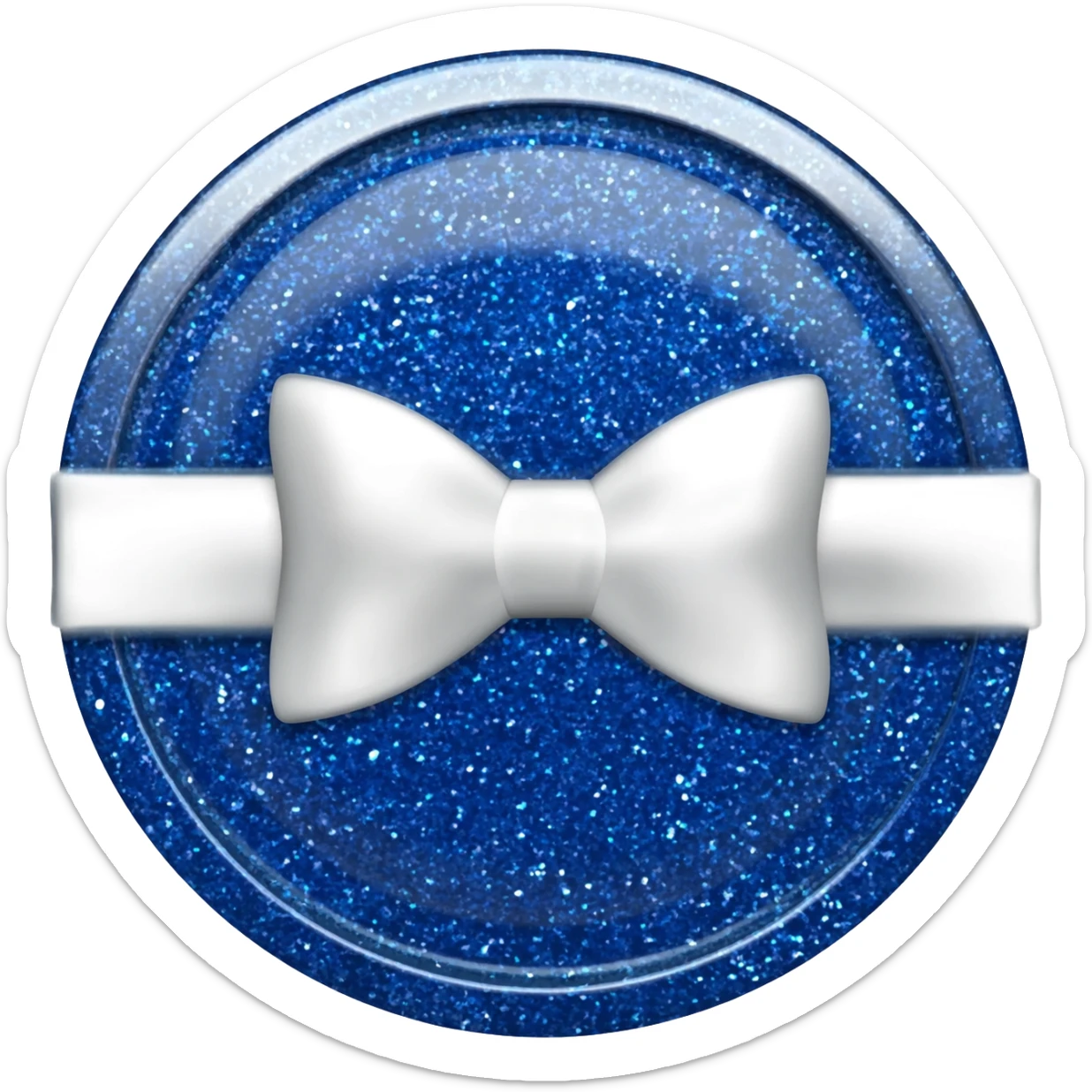 finances cobalt glittery sparkle with bow white sticker