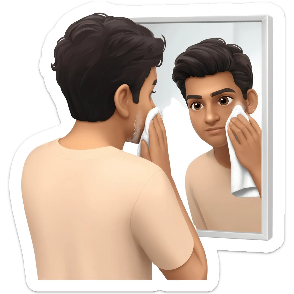 Indian young man at 26 years old cleaned face sticker
