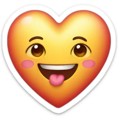 Heart with a sweet face, and arms and legs coming out of it sticker