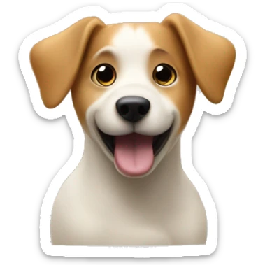 A dog doing the Macarena on the top of the house while using the bathroom sticker