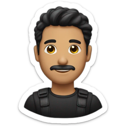 hombre de piel morena y cabello negro sticker