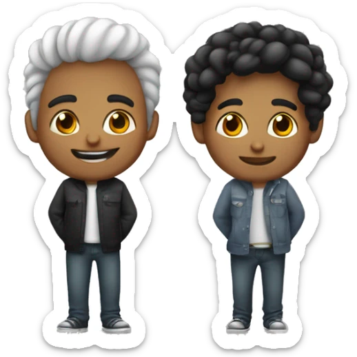 Um casal de namorados, um galego e outro de cabelos pretos sticker