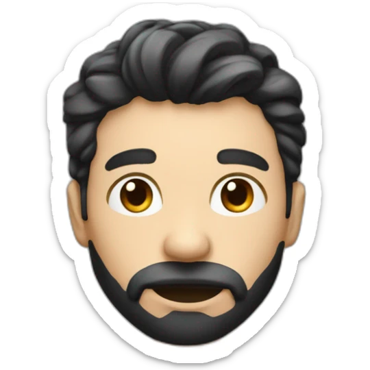 Homme noir avec cheveux crépu qui mange des ramens dans un bol sticker