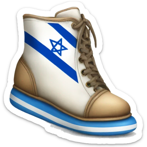 Shoes with a tattoo of the flag of Israel sticker