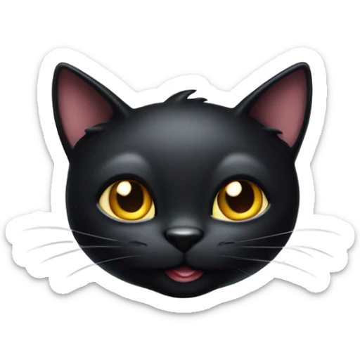  black cat with mischievous smile like he wants to do something freaky ahhh to you (mean not cute) sticker