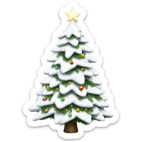 White Christmas tree sticker