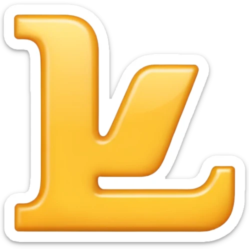 the letter L emoji with white text and a grey background in the style of iphone emojis  sticker