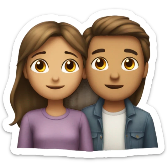 A boy and a girl cuddling the girl is short and the boy is tall sticker