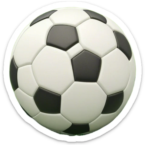 Cinematic Realistic image of a soccer ball resting on a lush, manicured field, rendered with detailed panel textures and crisp stitching, bathed in soft, natural lighting that highlights its timeless athletic appeal sticker