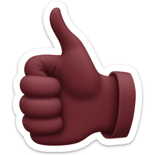 Maroon thumbs up  sticker