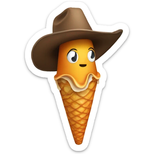 Ice cream cone but instead of ice cream it’s a squid tentacle and it has a cowboy hat sticker