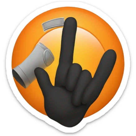 The salute emoji combined with the F inside an orange circle emoji. sticker
