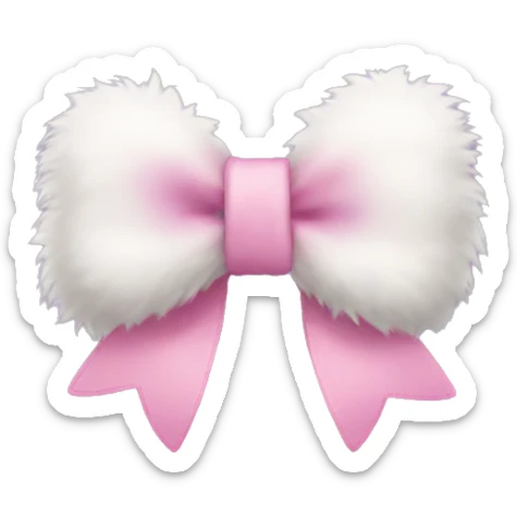 Fluffy bow sticker