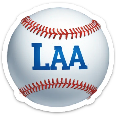 Blue Baseball with the letters (LA) in the center of the ball in white  sticker