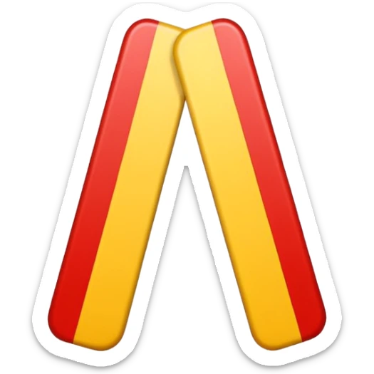 Similar to 🇮🇩 with yellow colour 50% and red colour 50% of 2 strip sticker