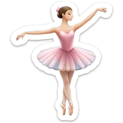 Icon for Ballet: a theater stage with silhouette of a ballerina in an elegant pose, surrounded by spotlight and stage lights. The icon should convey the grace and beauty of ballet, with focus on the dancer and the dramatic lighting. Transparent background. sticker