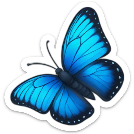 blue butterfly sticker