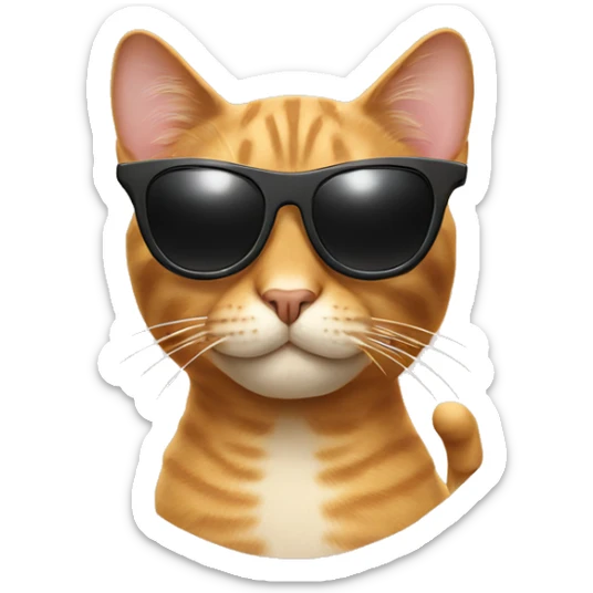 Cat with sunglasses sticker
