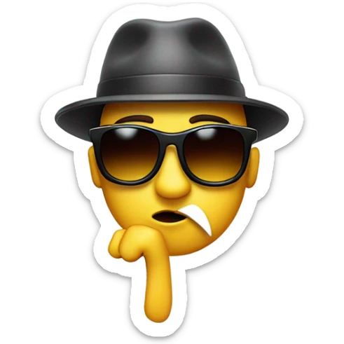 cool emoji holding up gang finger sign with tongue out sticker