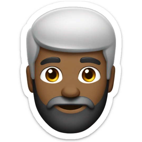 Um homem com cabelo grande cacheado, penteado para trás da cor preta, barba conectada no cabelo, a barba é preta, pele branca, olhos negros, usando roupas num estilo casual, usando um boné cinza, como se tiesse stalkenado alguém. sticker