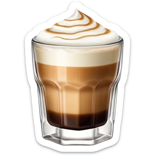 Small 4.5 ounce Gibraltar glass with cortado espresso drink, small glass tumbler with espresso and milk sticker