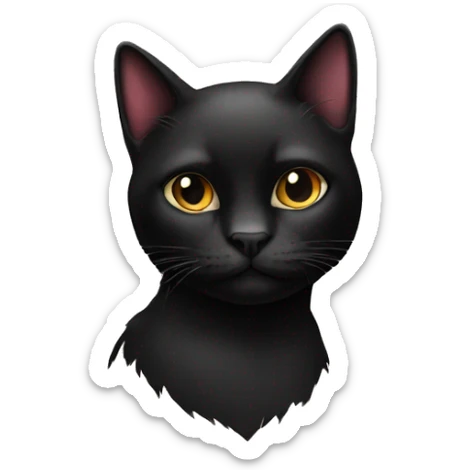 Black cat in tattoo sticker
