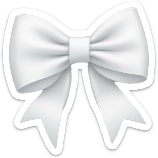 White bow on white bow sticker