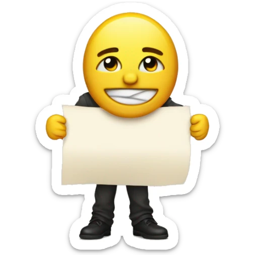 I want a crying emoji holding up a peice of paper that says, "short response". sticker
