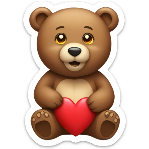 Bear with heart sticker