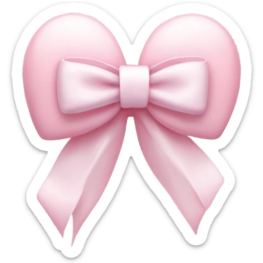 Pastel pink heart with white bow sticker