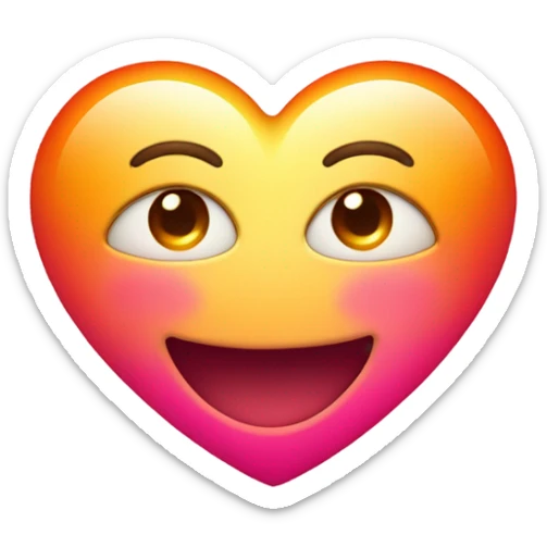 A heart that smiles, surrounded by a beautiful pink, red, and orange glow. sticker
