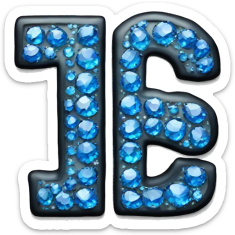 the words big gbg in blue with a thick black outline and looks like its plated with diamonds sticker