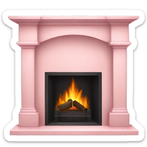 pale pink fireplace  sticker