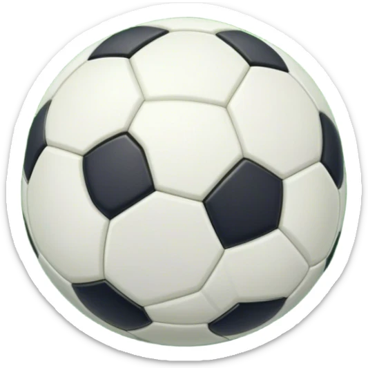Cinematic Realistic image of a soccer ball resting on a lush, manicured field, rendered with detailed panel textures and crisp stitching, bathed in soft, natural lighting that highlights its timeless athletic appeal sticker