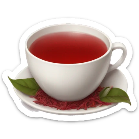 a cup of red tea aesthetic sticker