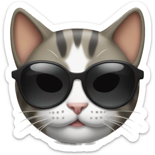 Cat with sunglasses sticker