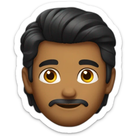 hot sri lankan guy with black curtain hair parted in the middle sticker