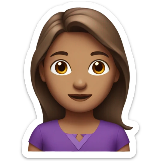 Girl with brown hair and purple dress sticker