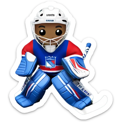 Hockey goalie in New York Rangers jersey  sticker