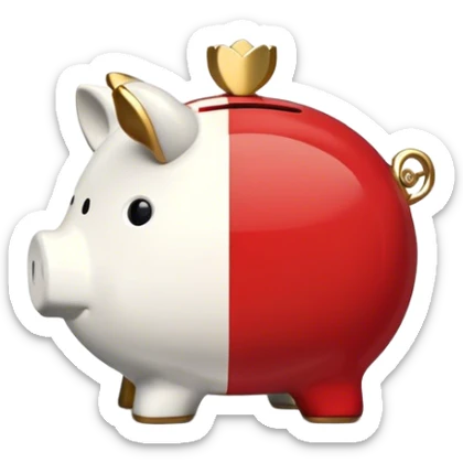 piggy bank in colors of monaco flag sticker