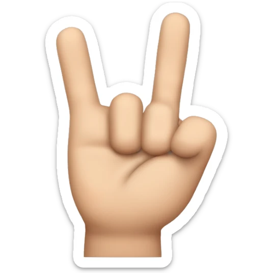 Mano índice y pulgar derechos, meñique anular y medio doblados sticker
