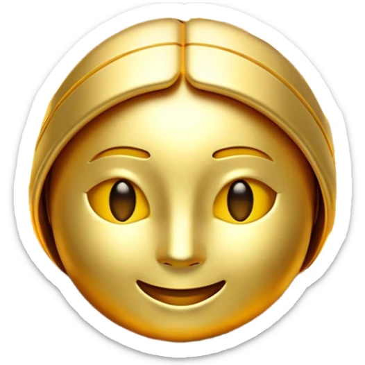 Cinematic Realistic Gold Emoji, Radiant and brilliant, with smooth, polished golden bars reflecting the light in stunning highlights. The soft, warm glow of the metal exudes luxury and elegance, catching every glimmer in the surrounding environment. Soft glowing outline, capturing the essence of wealth and timeless beauty in gleaming gold! sticker