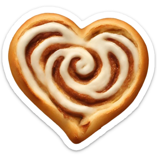 A heart made of a cinnamon roll sticker
