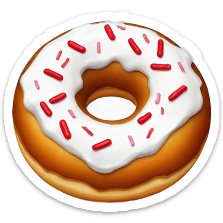 donut with white icing and red sprinkles sticker