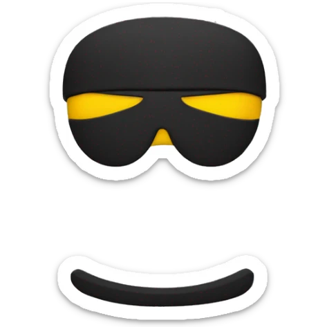 generate 1 emoji like a ninja style: colors black, red, yellow from top to bottom sticker