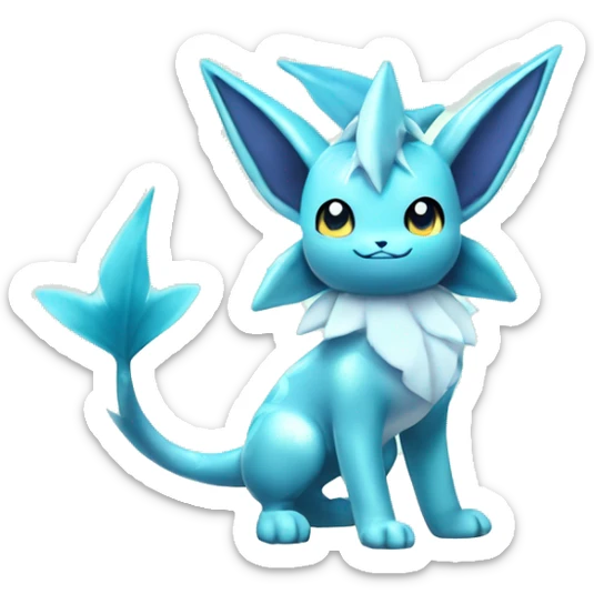Kawaii Gorgeous Beautiful Shiny Sparkly Vaporeon-Glaceon-Pokémon full body sticker