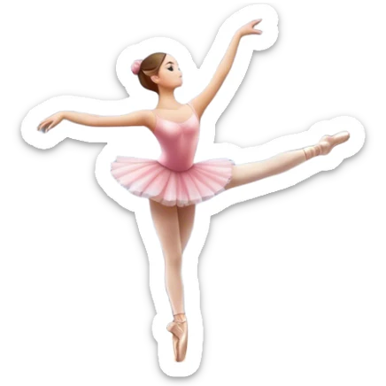 Icon for Ballet: a theater stage with silhouette of a ballerina in an elegant pose, surrounded by spotlight and stage lights. The icon should convey the grace and beauty of ballet, with focus on the dancer and the dramatic lighting. Transparent background. sticker