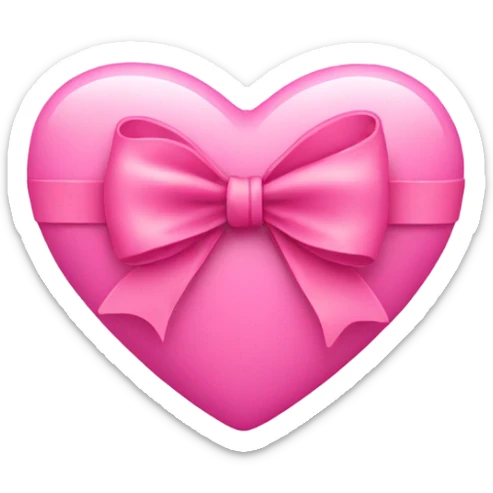 pink heart with bow sticker