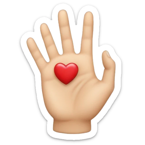 mano con el dedo corazón y el dedo del anillo estirados hacia delante y los otros estirados hacia arriba sticker