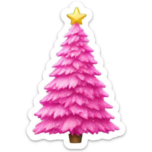 Pink Christmas tree sticker